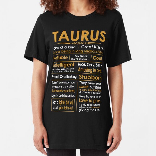 Funny Taurus Zodiac Sign Shirt Slim Fit T-Shirt