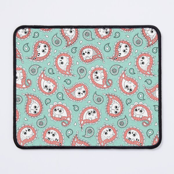 Item preview, Cat Paisley Coral and Mint designed and sold by miavaldez.