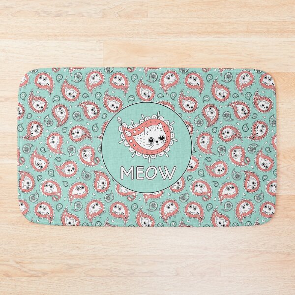 Item preview, Cat Paisley Coral and Mint designed and sold by miavaldez.