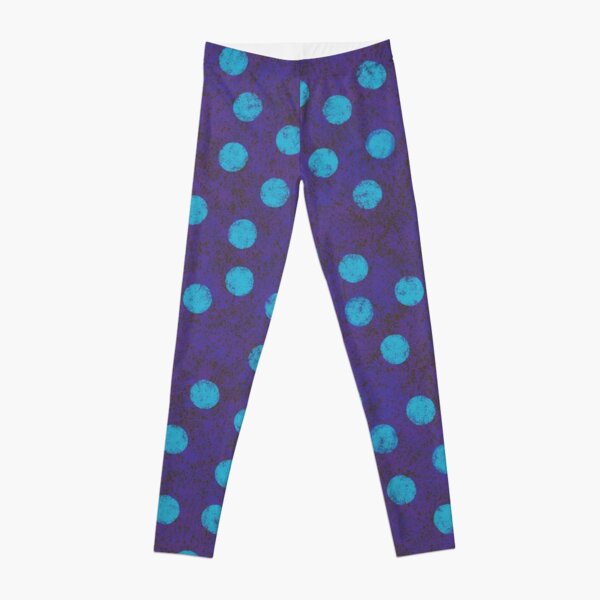 Blue and green shop polka dot leggings