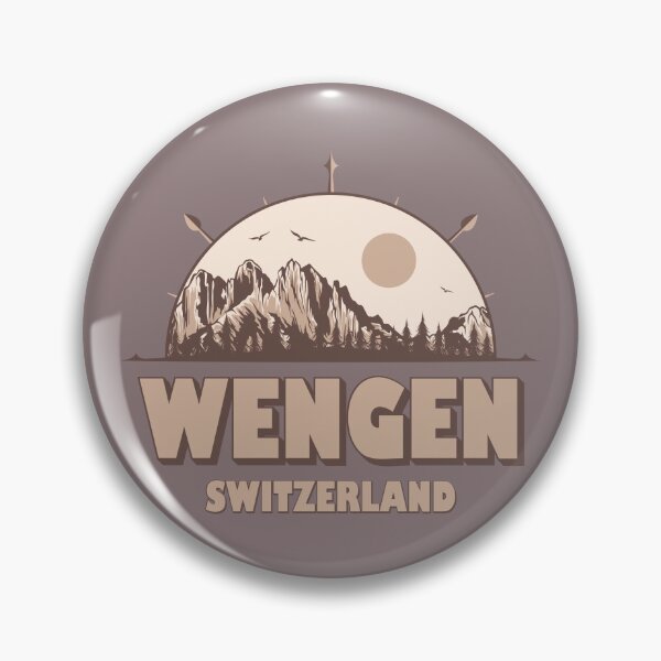 Item preview, Wengen Switzerland Swiss Alps Vintage Hiking Design designed and sold by CynthiaGraphics.