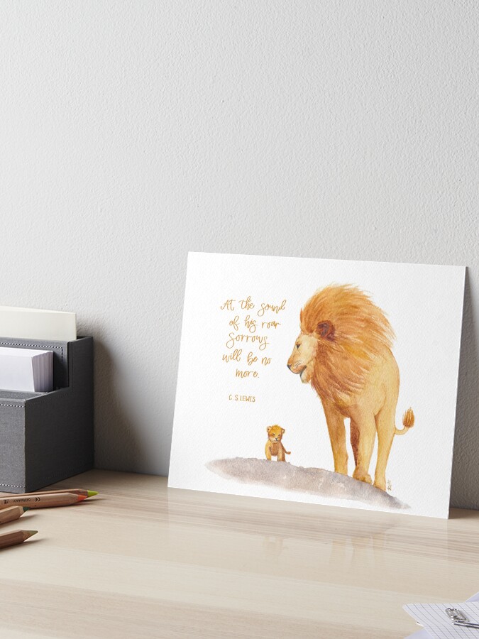 Aslan Narnia Watercolor Lions | Greeting Card