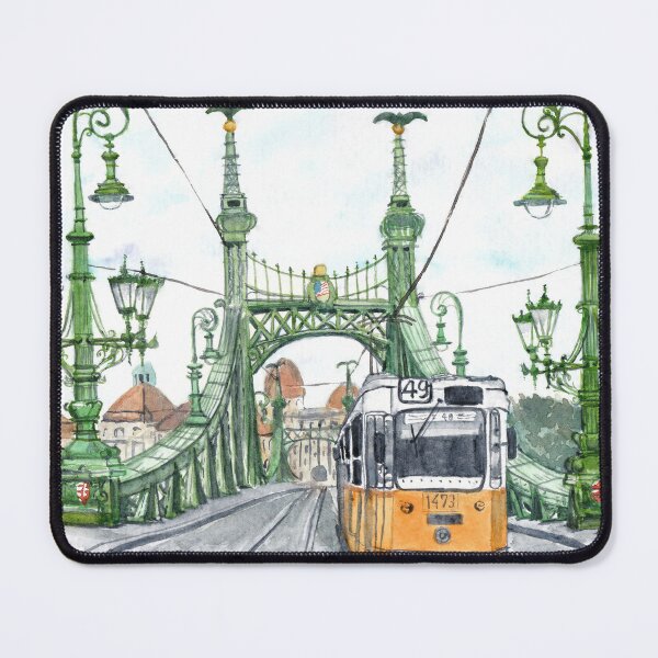 Item preview, Budapest Hungary Liberty Bridge Watercolor Painting designed and sold by Jasanna Czellar.