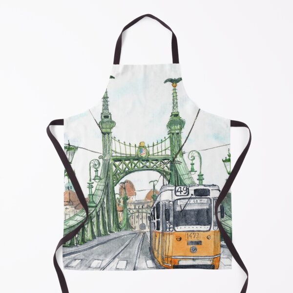 Item preview, Budapest Hungary Liberty Bridge Watercolor Painting designed and sold by Jasanna Czellar.