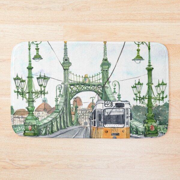 Item preview, Budapest Hungary Liberty Bridge Watercolor Painting designed and sold by Jasanna Czellar.