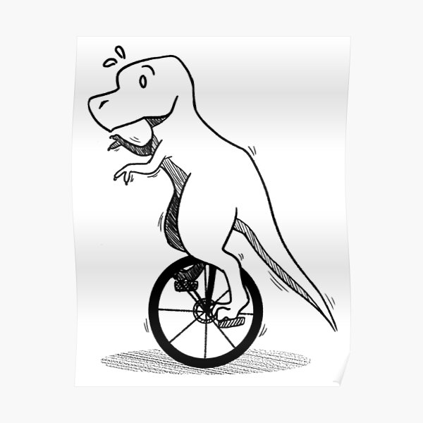Cartoon Unicycle Wall Art for Sale | Redbubble