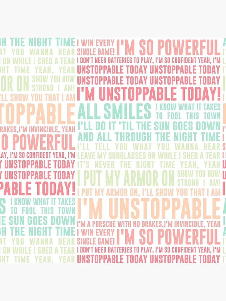 UNSTOPPABLE - SIA - music lyrics Pullover Hoodie for Sale by Ardalan  Saboori