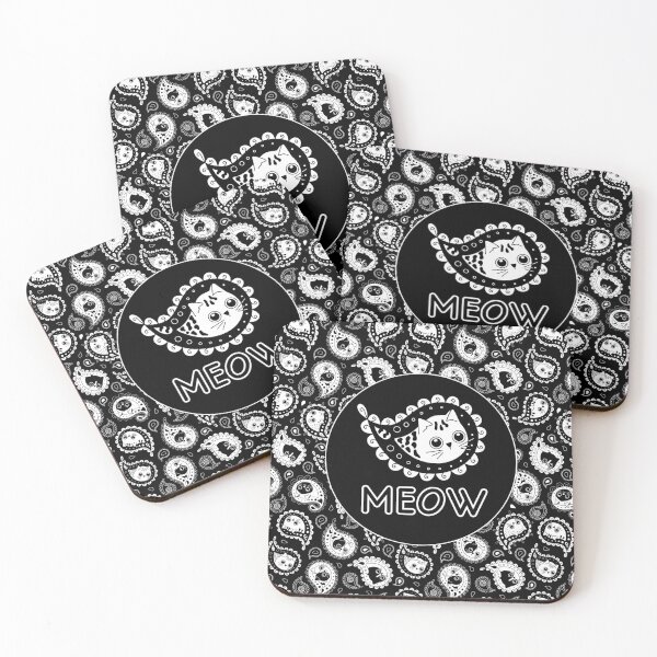 Item preview, Cat Paisley Black and White designed and sold by miavaldez.