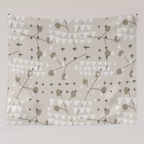 Item preview, Nature Plants Abstract Pattern in Tan, Tapue Light Brown designed and sold by Olverh Design Studio.