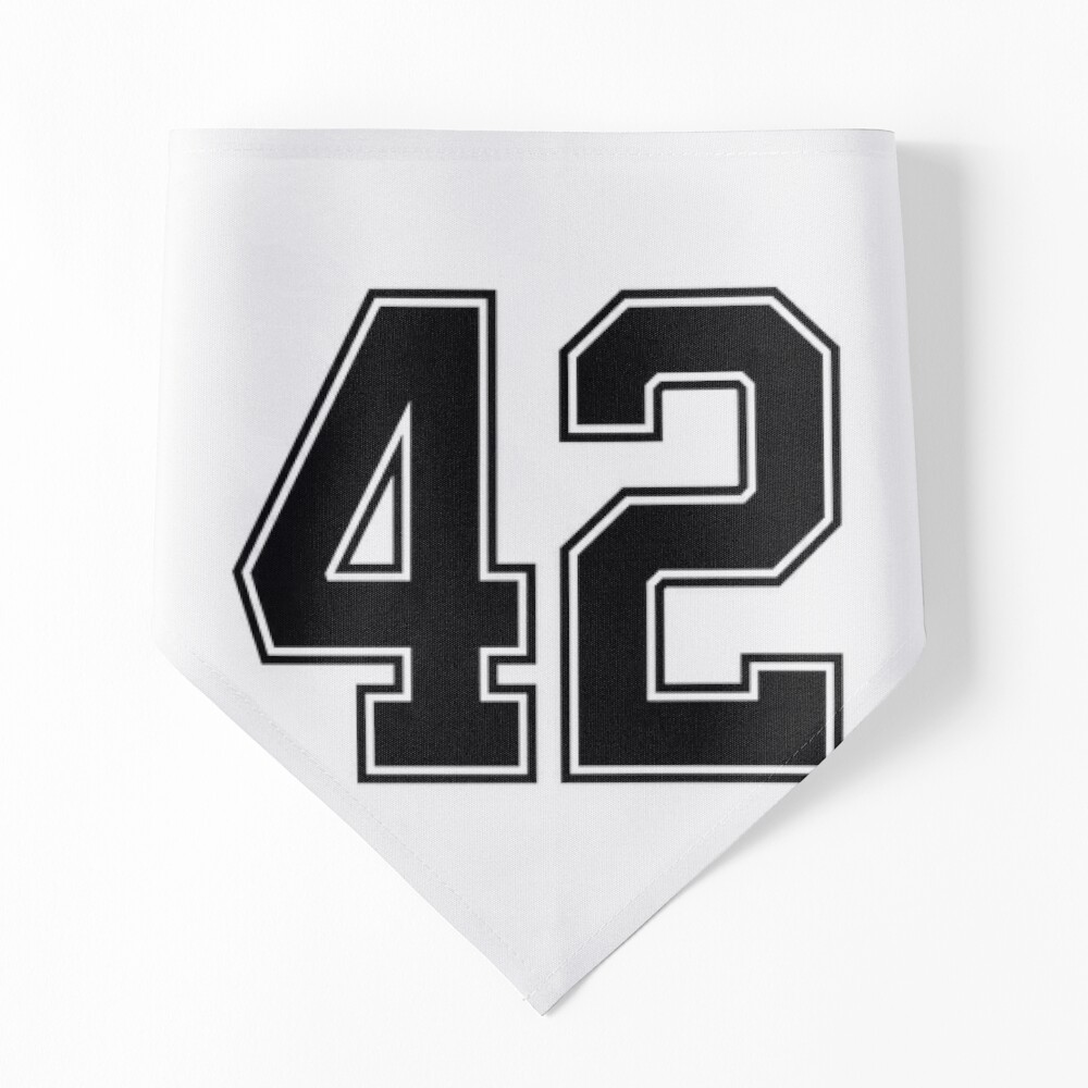 Number #42 Black Sports Fan Jersey Number Premium T-Shirt