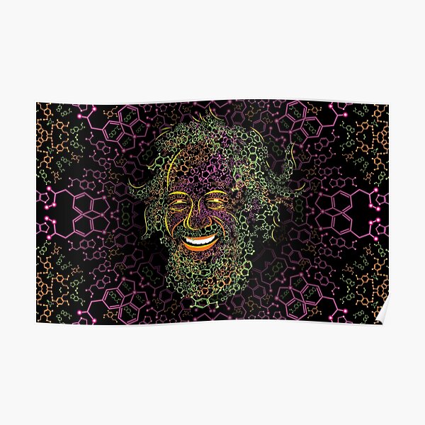 Alexander Shulgin MDMA and 2C-B Molecules Psychedelic Portrait Poster