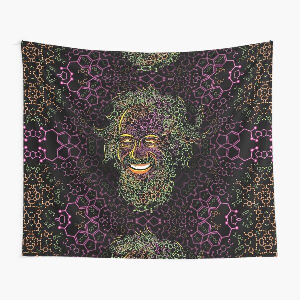 Alexander Shulgin MDMA and 2C-B Molecules Psychedelic Portrait Tapestry