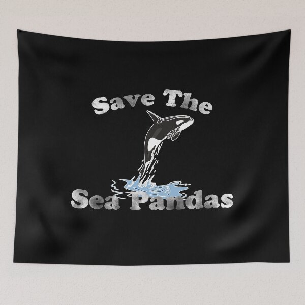 Item preview, Mens Save The Sea Pandas Funny Whale Orca Dolphin Ocean Life designed and sold by Mehdi Art.