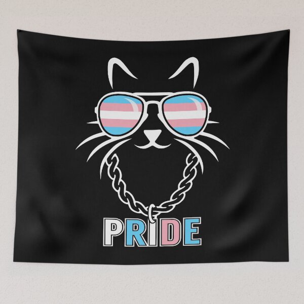 Item preview, Funny Trans Pride Cat LGBT Transgender Flag Sunglasses designed and sold by pixeljamz.