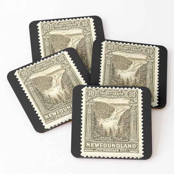 Item preview, vintage stamp for Newfoundland Labrador featuring Grand Falls designed and sold by Signs for Dark Times.