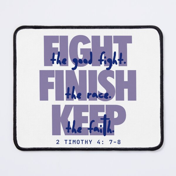 Item preview, Fight the good fight (blueberry). 2 Timothy 4:7-8 designed and sold by Cane & Abel Creations ..