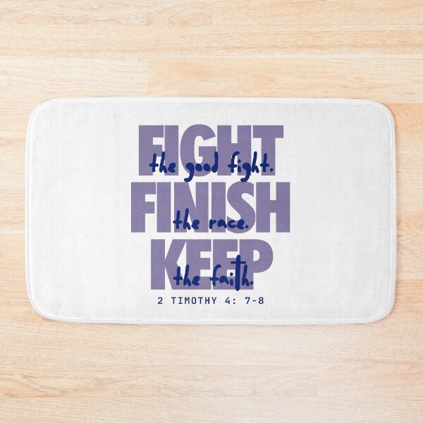Item preview, Fight the good fight (blueberry). 2 Timothy 4:7-8 designed and sold by Cane & Abel Creations ..
