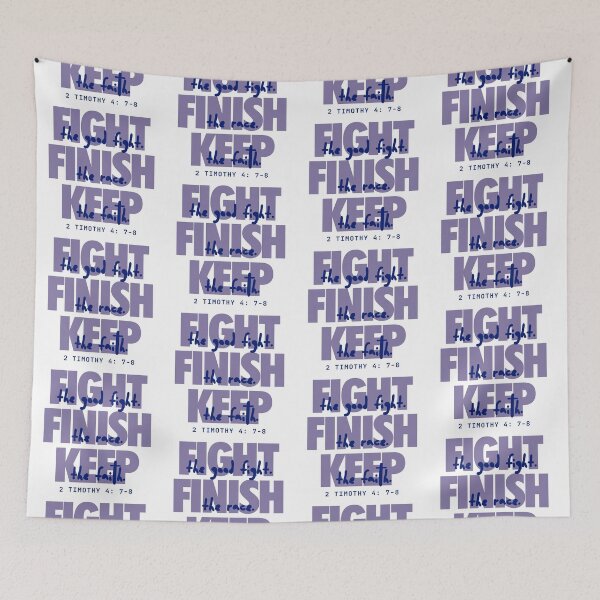 Item preview, Fight the good fight (blueberry). 2 Timothy 4:7-8 designed and sold by Cane & Abel Creations ..