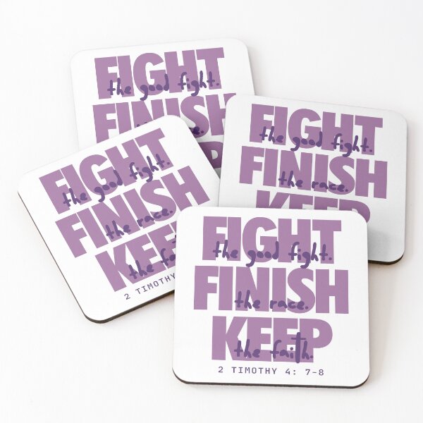 Item preview, Fight the good fight (grape). 2 Timothy 4:7-8 designed and sold by Cane & Abel Creations ..