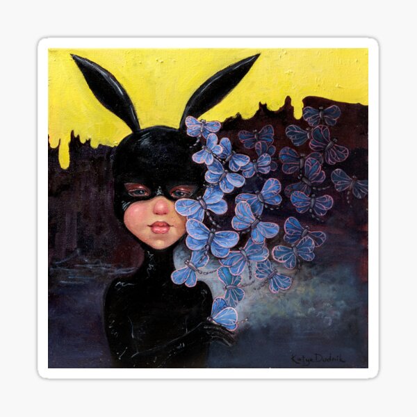 black rabbit Sticker