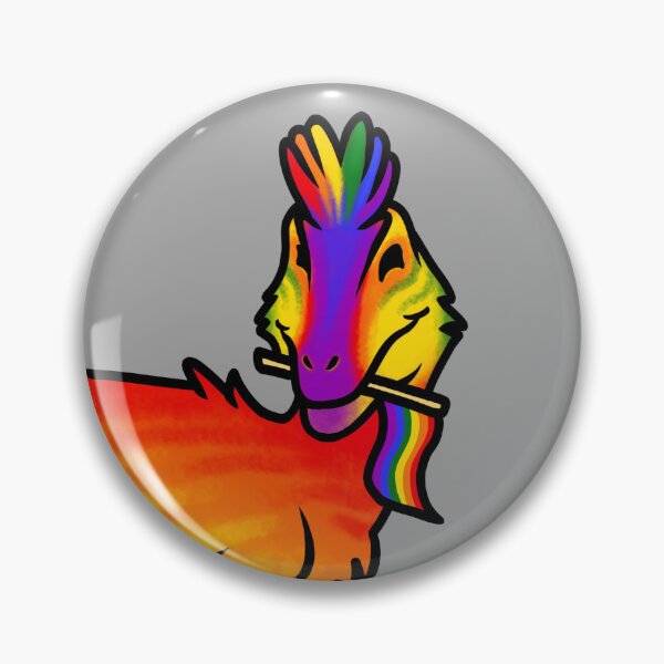 Item preview, PRIDEolophosaurus Prideosaur - Pride Flag Dinosaur designed and sold by saradrawspaleo.