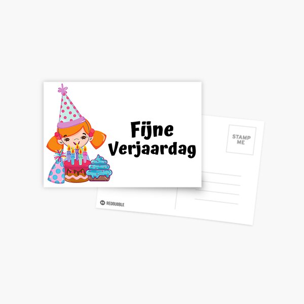 Fijne Verjaardag Dutch Birthday Card With Text In Dutch Verjaardagskaart Fijne Verjaardag 