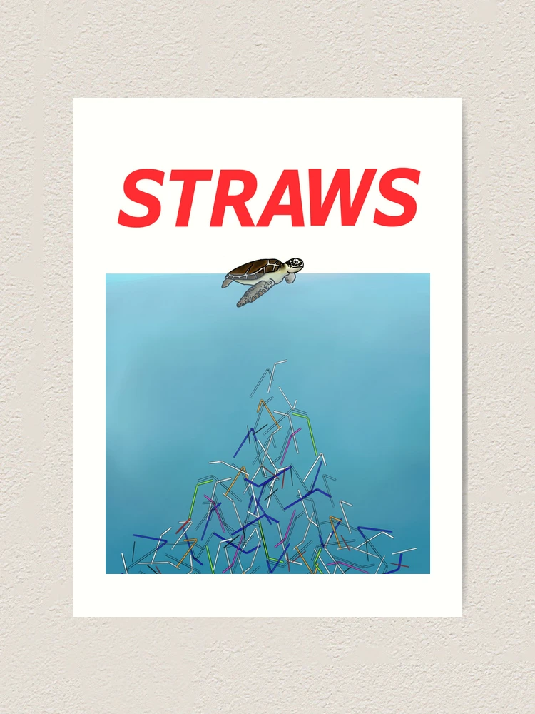 Turtle straws jaws Poster for Sale by DeBellis467