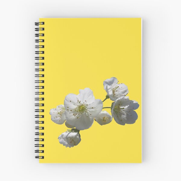 Item preview, cherries in blosssom on buttercup yellow designed and sold by AHELENE.