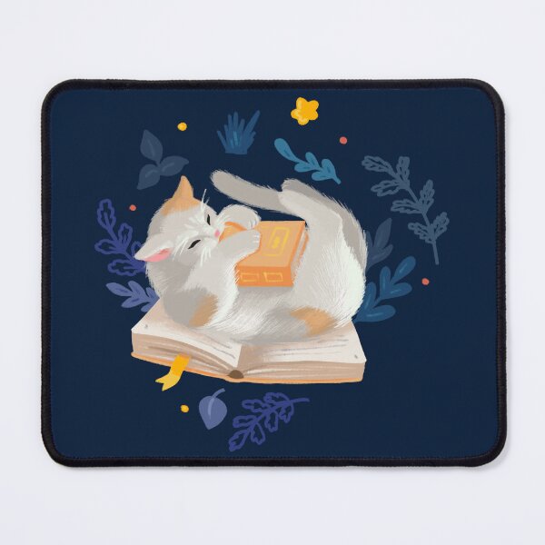 Item preview, Reading at night - biting cat designed and sold by Elenanaylor.