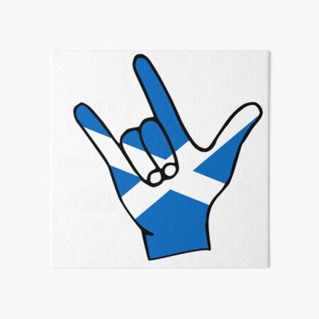 ""I love You" American Sign Language hand sign with Scottish Flag