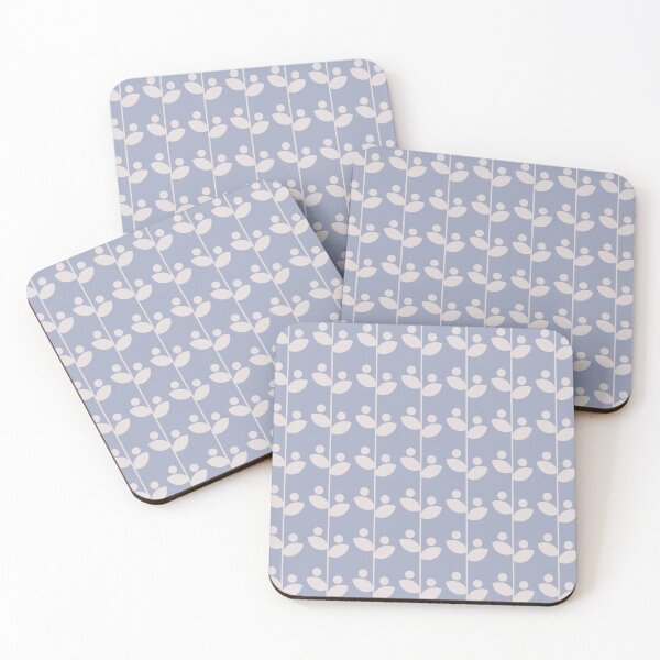 Item preview, Cute Minimalist Retro Leaves Pattern, Mid Century Modern Leaves Pigeon Blue designed and sold by scorpiolane.