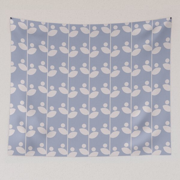 Item preview, Cute Minimalist Retro Leaves Pattern, Mid Century Modern Leaves Pigeon Blue designed and sold by scorpiolane.