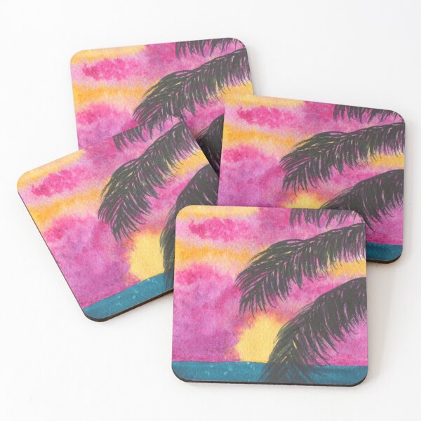 Item preview, Palm Tree Leaves in the Pink Sunset designed and sold by galleasstudio.