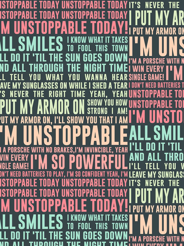 UNSTOPPABLE - SIA - music lyrics Pullover Hoodie for Sale by Ardalan  Saboori