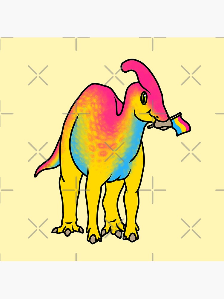 "PANasaurolophus Prideosaur - Pride Month Pansexual Flag Dinosaur ...
