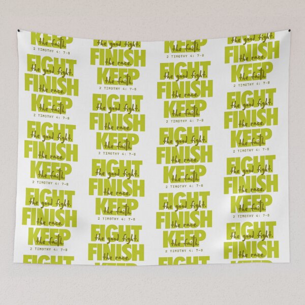 Item preview, Fight the good fight (lime). Timothy 4:7-8 designed and sold by Cane & Abel Creations ..