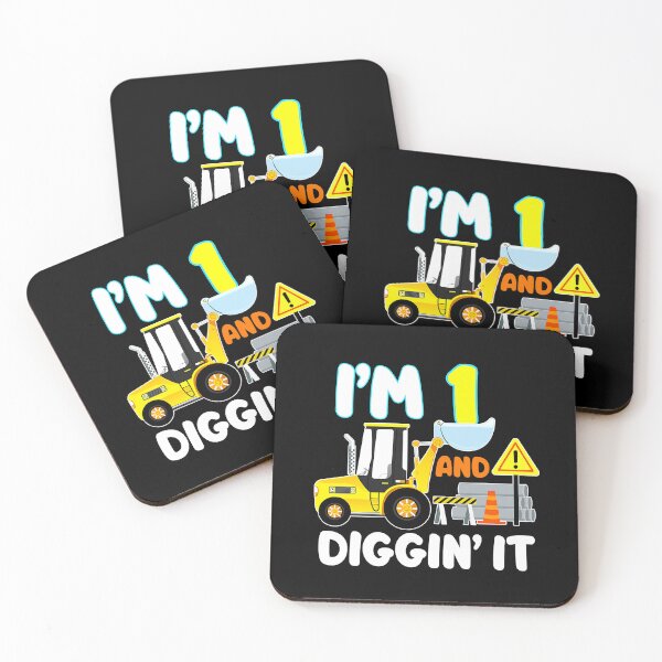 Item preview, Im 1 And Diggin It 1st Birthday Gift Construction Truck Party 1 Year Old Boy designed and sold by PameGraha.