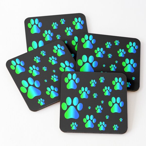 Item preview, Blue Green Ombre Pawprint Pattern  designed and sold by Deborah Camp.