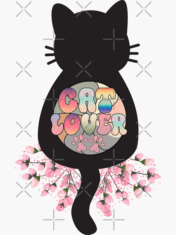 Cat Lover Black Cat Silhouette Sticker For Sale By Happylifecreate Redbubble 5307