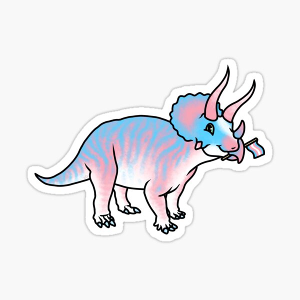 TRANSceratops Prideosaur - Pride Month Transexual Flag Dinosaur Sticker