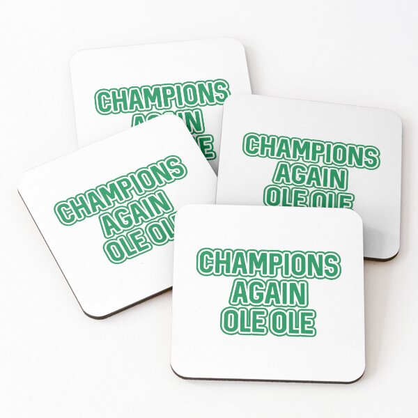 Item preview, CHAMPIONS AGAIN OLE OLE, Glasgow Celtic Football Club Green and White Layered Text Design designed and sold by MacPean.