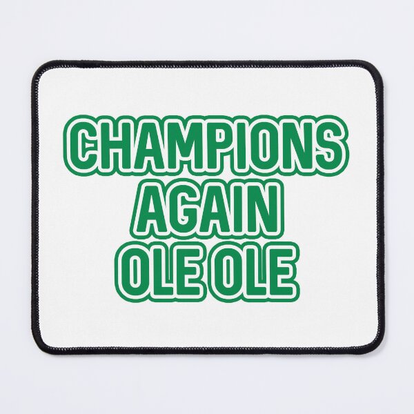 Item preview, CHAMPIONS AGAIN OLE OLE, Glasgow Celtic Football Club Green and White Layered Text Design designed and sold by MacPean.