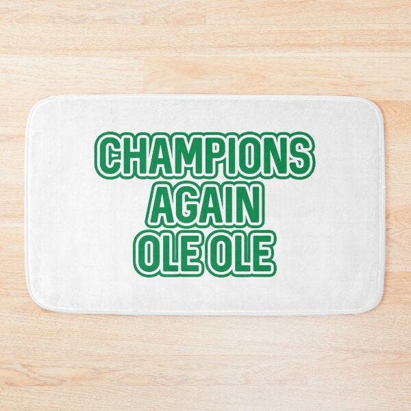 Item preview, CHAMPIONS AGAIN OLE OLE, Glasgow Celtic Football Club Green and White Layered Text Design designed and sold by MacPean.