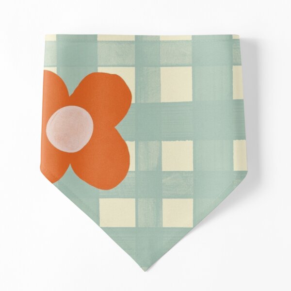 Blue floral gingham pattern Pet Bandana