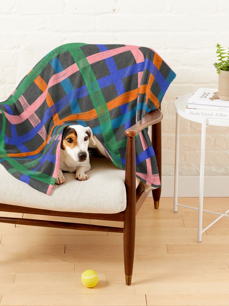 Alternate view of Dark plaid pattern Pet Blanket