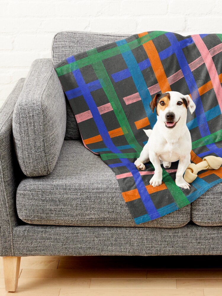 Alternate view of Dark plaid pattern Pet Blanket