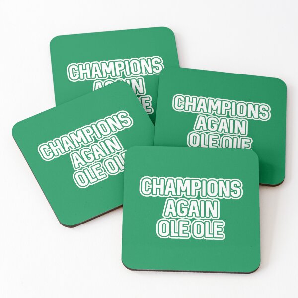 Item preview, CHAMPIONS AGAIN OLE OLE, Glasgow Celtic Football Club White And Green  Layered Text Design designed and sold by MacPean.