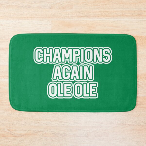 Item preview, CHAMPIONS AGAIN OLE OLE, Glasgow Celtic Football Club White And Green  Layered Text Design designed and sold by MacPean.