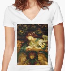 Rossetti - The Blessed Damozel Women's Fitted V-Neck T-Shirt