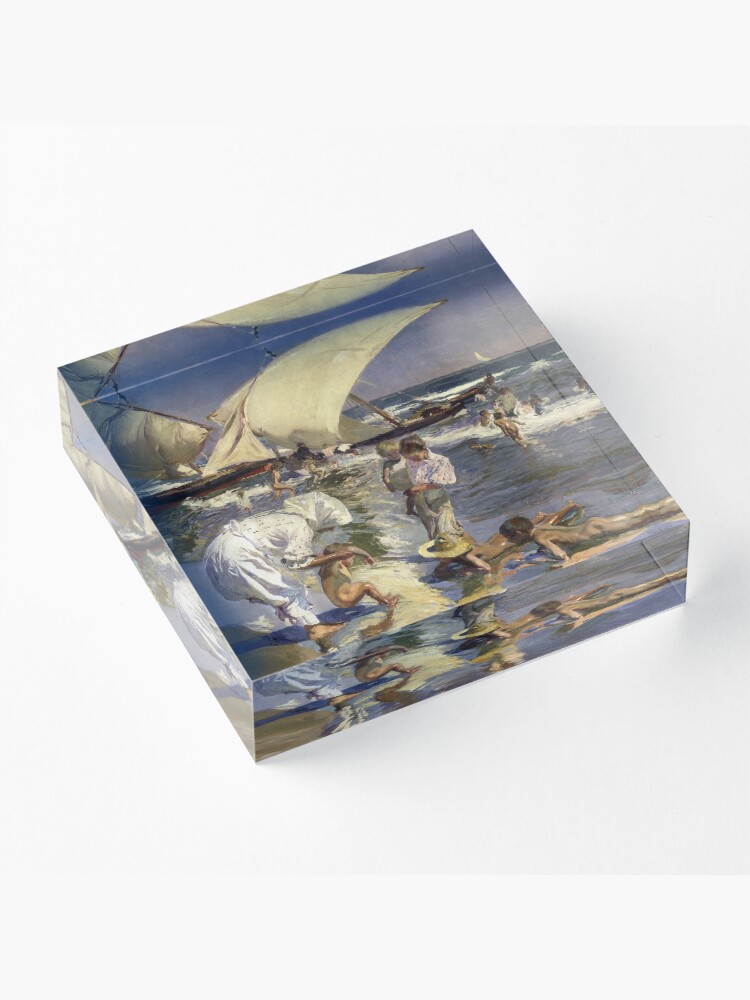 Alternate view of Joaquin Sorolla Y Bastida - Beach Of Valencia By Morning Light Acrylic Block